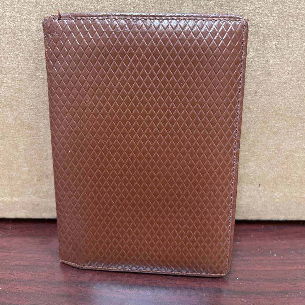 Comme Des Garcons Brown Textured Leather Bi Fold Wallet Slim Minimalist Spain